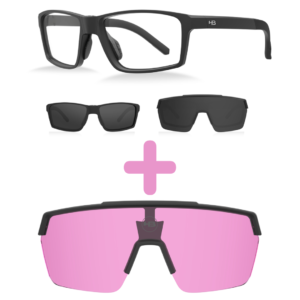 Kit Óculos HB Presto 2.0 Black Gray + Lente Pink+ Brinde HB