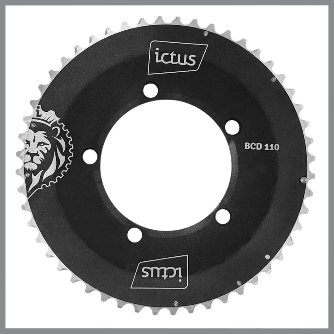 Kit Coroa Ictus Aero Index 52+34 5 Furos BCD 110 3037+1101 - Imagem 3