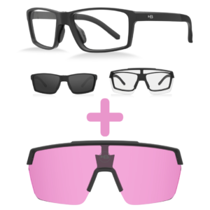 Kit Óculos HB Presto 2.0 Matte Black Gray / PHOTOCHROMIC + Lente Pink + Brinde HB