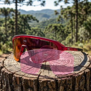 Kit Óculos HB Edge S M Red Crystal PHOTO Red + Lente Pink