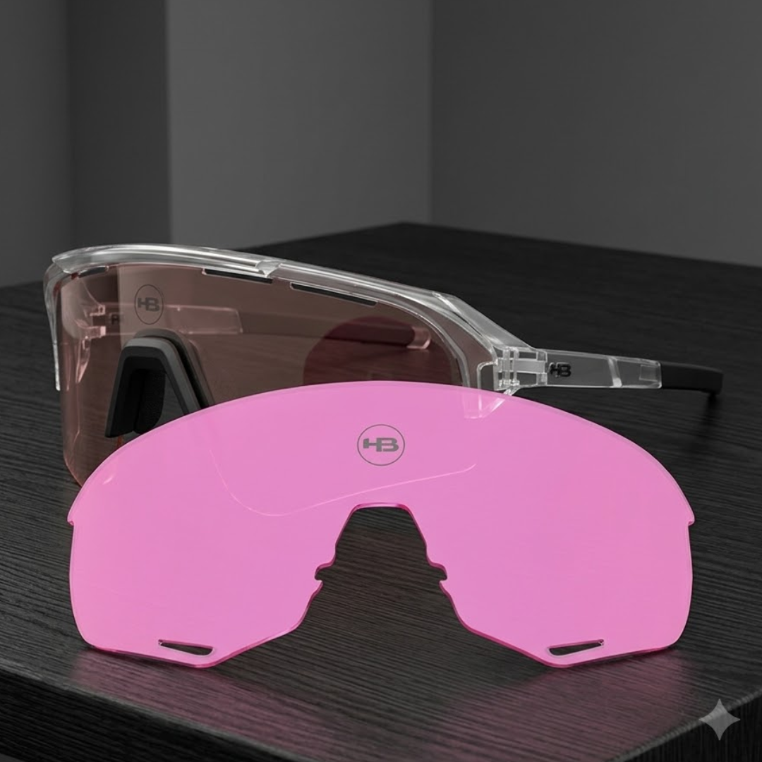 Kit Óculos HB Edge S Gloss Crystal Amber + Lente R Pink