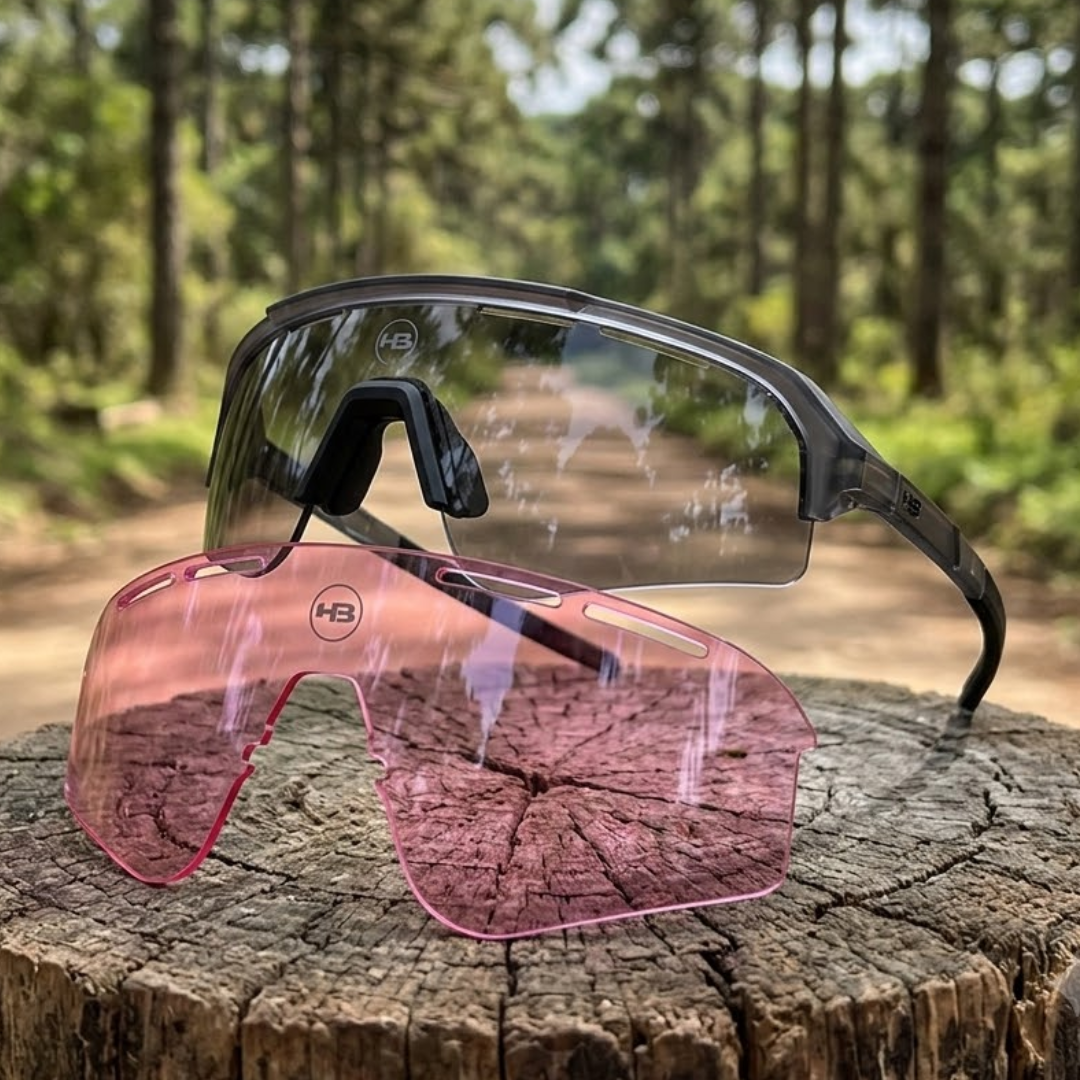 Kit Óculos HB Edge S Matte Onyx PHOTOCHROMIC + Lente S Pink