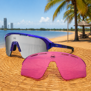 Kit Óculos HB Edge S Silver Purple Silver + Lente S Pink