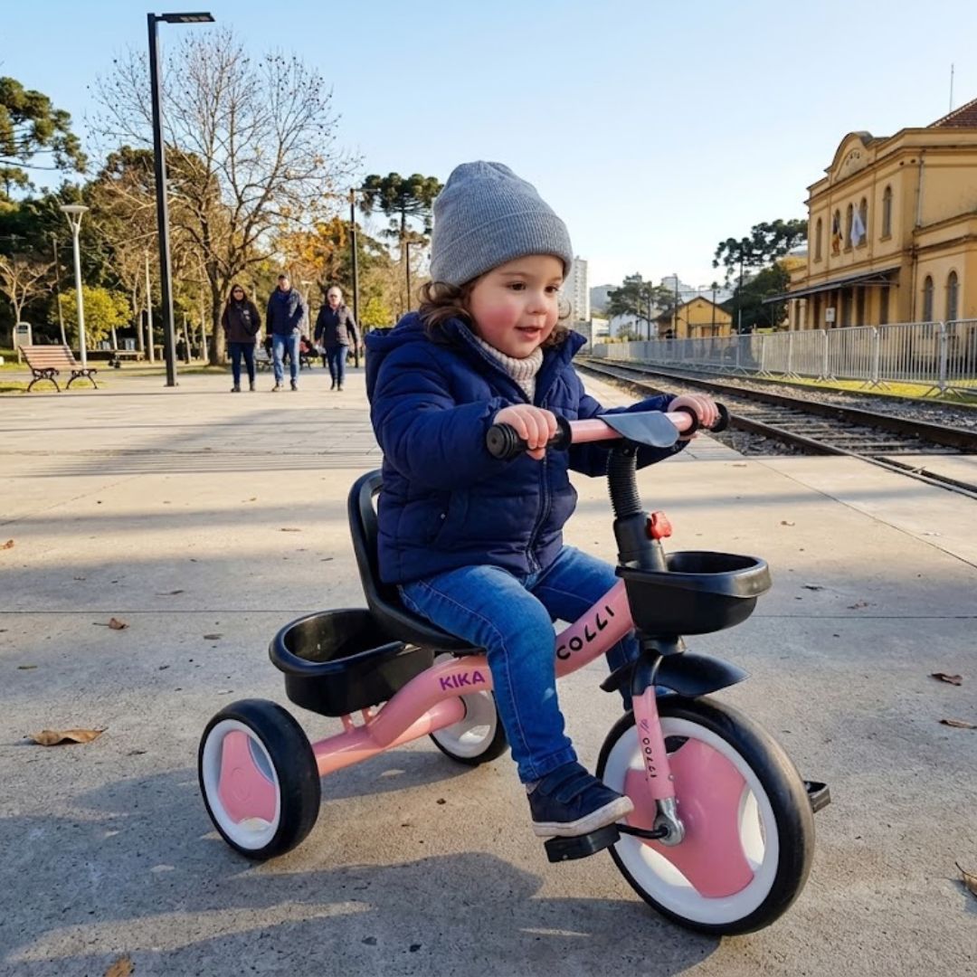 Triciclo Colli Kika Rosa com Cestinha